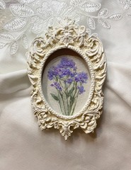 Forget-me-not Flowers Original Oil Painting | Blue Flower Art | Plants Vintage