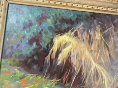 Louis Absalon „Abstract Scene“ Oil Painting – Signed And Framed