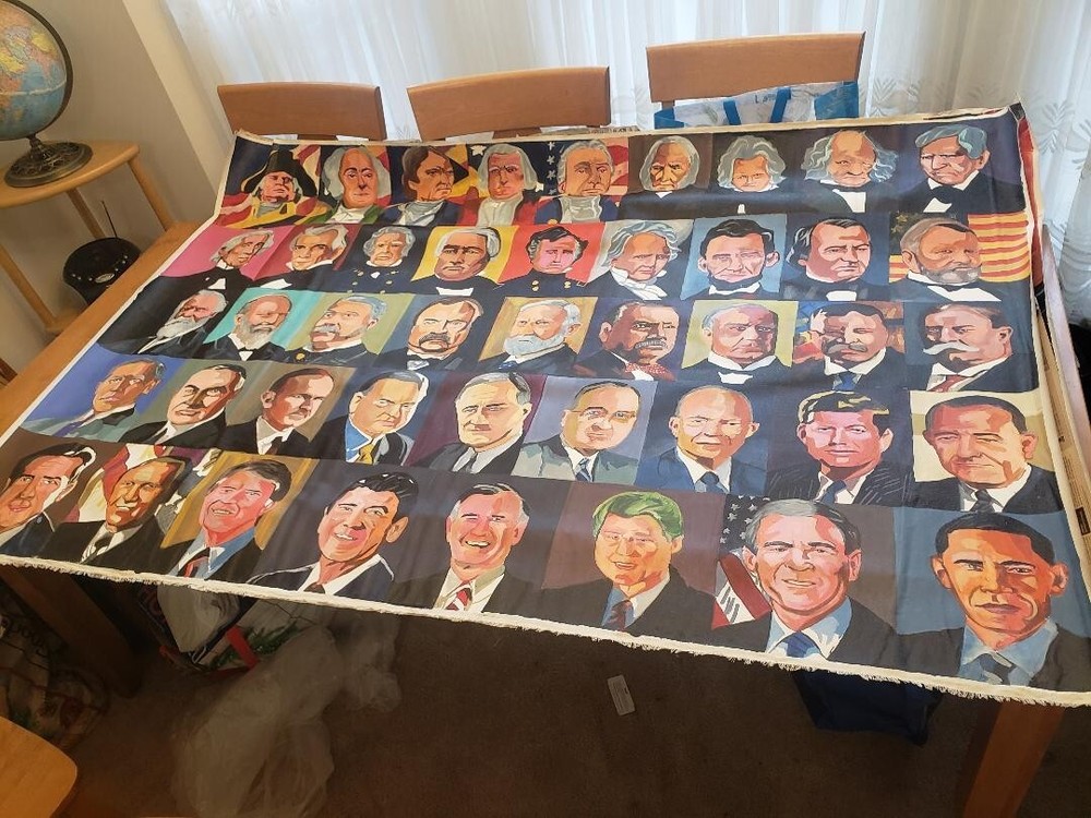 45 US PRESIDENTS – HUGE ACRYLIC PAINTING ON CANVAS 72X49