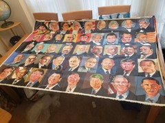 45 US PRESIDENTS – HUGE ACRYLIC PAINTING ON CANVAS 72X49