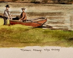 Original Watercolor Signed Jim? Evans Tintern Abbey Wye Valley UK 2003 8x11in