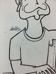Juan David. Caricature. Untitled, 1972. Ink on cardboard. Original signed.
