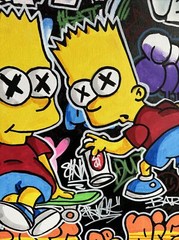 18 x 24 Acrylic Painted Canvas Bart Simpson Shortiez Ink Graffiti