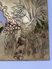 Stephen White Woman Flowers Mixed Media Oil Painting On Wood SIGNED ORIGINAL