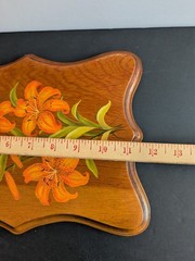 Hand Painted Orange Lillie Wood 12″x9″ Plaque – Toll Painting