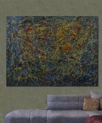 Jackson Pollock style￼ Profession￼al Painting 81” X 62”(6ft 9in)Abstract Modern