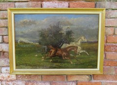 Horse Oil Painting by Horse Specialist Albert Clarke Circa 1890 to £12,000