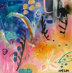 Original Art Abstract Painting OOAK „Velvet Touch“ 10″ x 10″ Dreamscape Wall