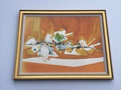 Magnus Engstrom PAINTING ABSTRACT VINTAGE EXPRESSIONISM MODERNISM mid century