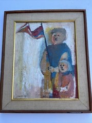 1960’S PROTEST PAINTING DEMONSTATORS MODERNISM EXPRESSIONISM ABSTRACT EXHIBITED