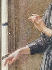 French Madeleine Lemaire self portrait Watercolor Depicting an Interior scene