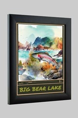 Big Bear Lake Trout Bass Sports Fishing Art Travel Poster Prints