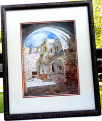 Framed Watercolor Paintings Cityscapes. 18 1/2″ X 22 1/2″.Very good condition