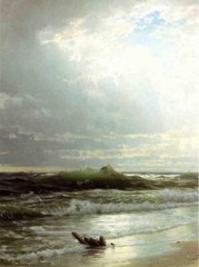 Oil painting On-the-Shore-1-William-Trost-Richards-oil-painting seascape waves