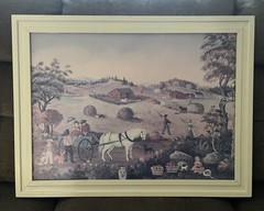 1976 Vintage Arron Ashley Inc Framed Picture Art „Harvest “ By Martha Cahoon
