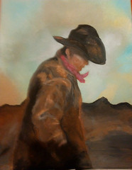 11×14 Soutwest Acrylic on Canvas Of Cowboy