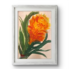 BLESSED#960 12×9 Yellow Rose Canvas Original Art Neo Abstract Expressionism