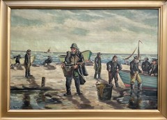 Impressionist Fisherman at the Beach Sea Baltic North Sea Fishing Skagen Denmark