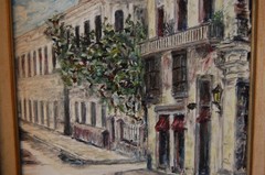 FRAMED SIGNED ORIGINAL OIL STREET SCENE VIEW OLD HAVANA, CUBA ARTIST HECTO VIDAL