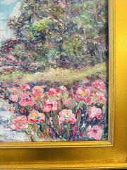 Listed Artist KADLIC Landscape Art Original Oil Painting 28×24 Gilt Gold Frame