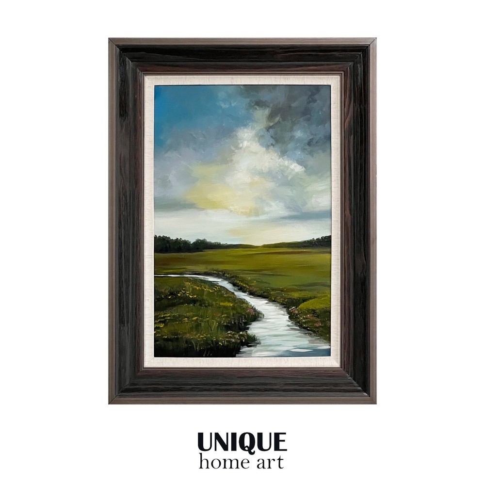 UniqueHomeArt Original Artwork Handmade Painting Wall Art Wood Frame 22in X 30in