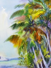 Hawaii painting, Original landscape impressionism art, seascape wall art