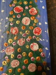Christmas Tree,original acrylic Painting On Wood,holidays 3,5/15/1,5