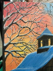12 x 12 Acrylic Painting on Canvas Board…..“Bright Winter Morning“