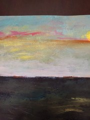 Elvi Original Landscape 8×10 Painting Heavy paper Acrylic Sunset