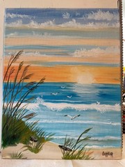 11 x 14 Origina Oil Painting on Canvas……“The Beach“