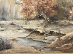 Vintage Framed Impressionist Oil Painting Signed Pauline Williams Fall Trees
