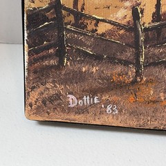Original Oil Painting 16″x8″ Southwest Desert Landscape Signed Dottie ’83 *READ*