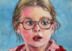 Little Miss Sunshine- Abigail Breslin- original 5x7in painting by Nick Mears