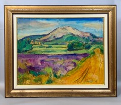 Antoine Gianelli (1896-1983) Vintage French Oil Painting Landscape Provence Aix