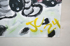 MOON MAN PAINTING AMERICAN FOLK ART by Jr CHARLIE FAST OUTSIDER POLITICAL POP