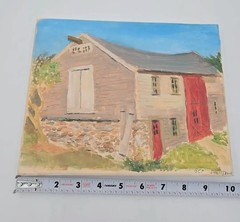 Original Signed Bruce Foreman Oil Painting Jamestown RI Barn Landscape Canvas