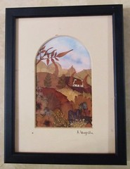 Signed Original Leaf-Collage Landscape by Irish Artist Annabel Langrish