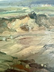 Framed Gottfrid Olsson Landscape Oil On Wood Painting Signed And Dated 1935
