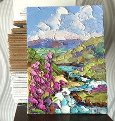 Landscape Original Oil Painting Colorado Mountains Artwork 18X13CM Canvas Board