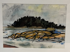 Jim Miller-Melberg, American (1929-2017) „Destination“ Watercolor Painting