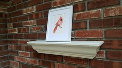Red Cardinal. Print of an original watercolor painting. 5×7″with white mat 8×10″