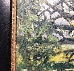 Antique Postimpressionist Plein Air Landscape Oil Painting, 1919 Artist Signed