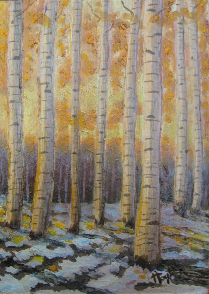 ACEO Card Aspen Gold From an original Painting by William W. Hoyt