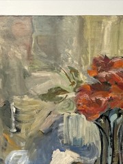 MID CENTURY PAINTING ABSTRACT STILL LIFE MODERNIST LARGE OIL CHARLES KELLER OIL