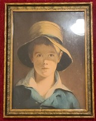 Antique „Torn Hat“ Print By Thomas Sully Late 1800s/early 1900s w/vintage frame