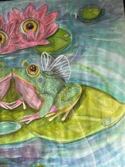 Mixed Media Painting On Paper 18×24 Inches, Sold By Artist