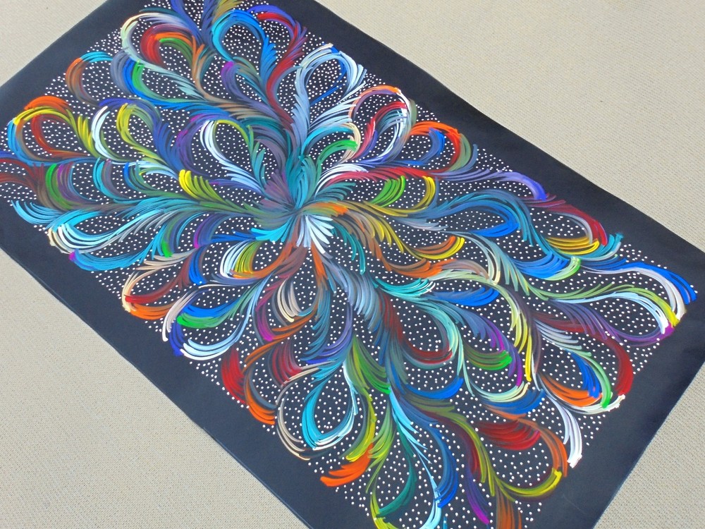 SELINA NUMINA 100 x 60 cm Original Aboriginal Painting. Bush Medicine Leaves