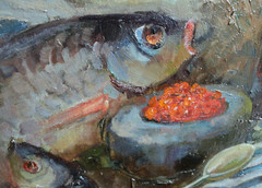 Stilllife Irish angler Original oil painting 3D ART impasto Irish Celtic Symbol