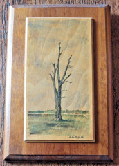 STUNNING Mid Century 1964 Watercolor on Wood panel C. Dc Pinto /Landscape