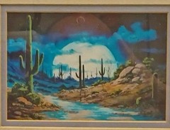 Vintage Southwestern Desert Art Prints Pair Full Moon Magic & Night of Glory